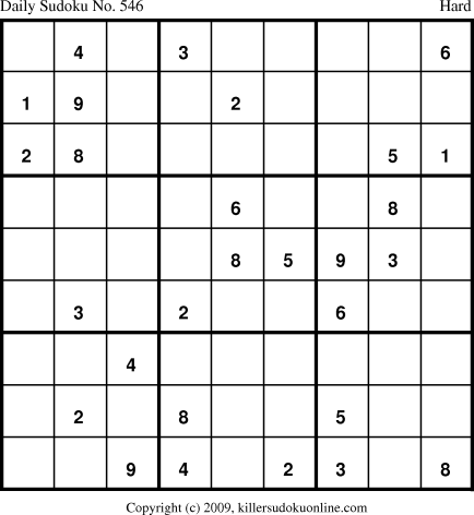 Killer Sudoku for 9/5/2009