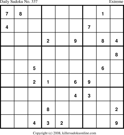 Killer Sudoku for 2/8/2009
