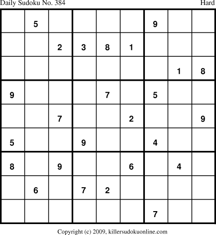 Killer Sudoku for 3/27/2009