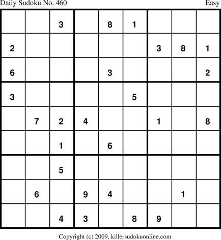 Killer Sudoku for 6/11/2009