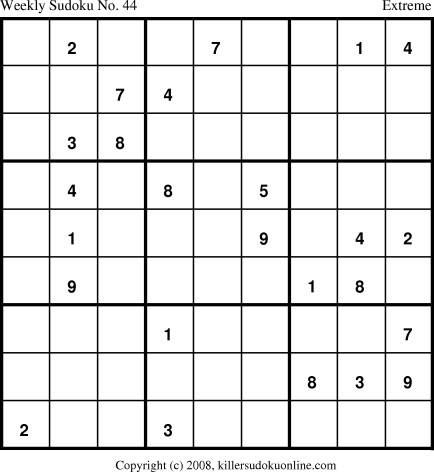 Killer Sudoku for 1/5/2009