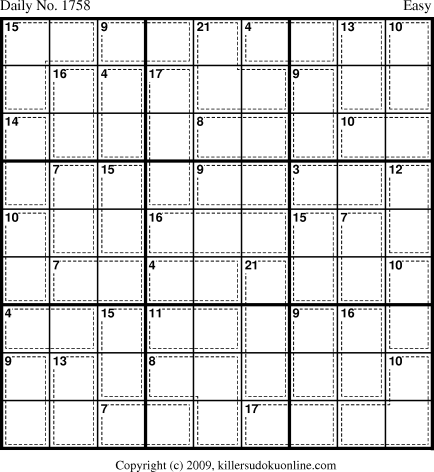 Killer Sudoku for 10/11/2010