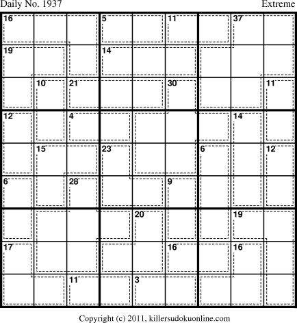 Killer Sudoku for 4/8/2011