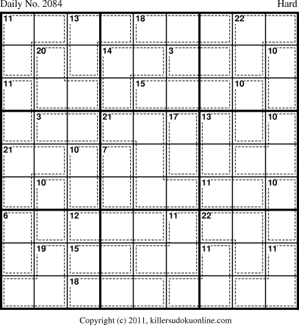 Killer Sudoku for 9/2/2011