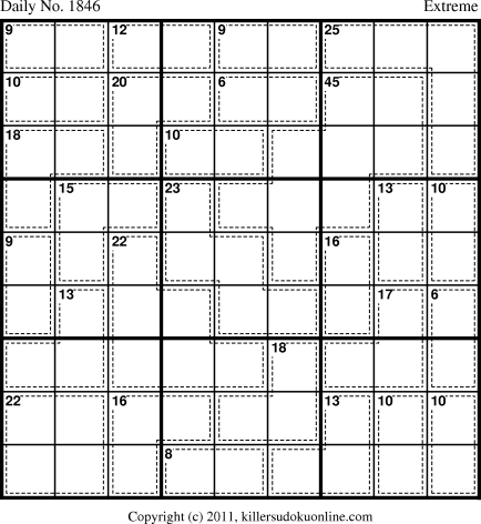 Killer Sudoku for 1/7/2011
