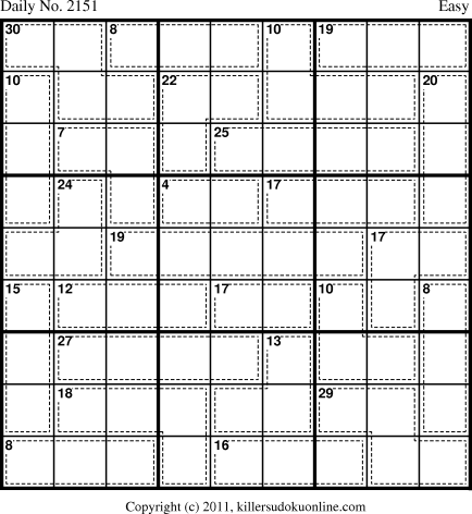 Killer Sudoku for 11/8/2011