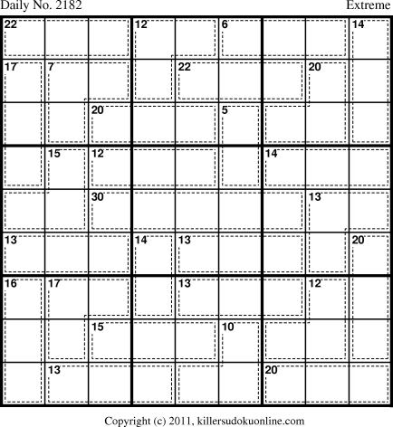 Killer Sudoku for 12/9/2011