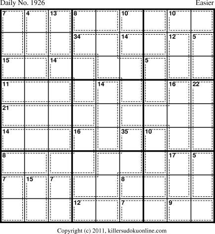 Killer Sudoku for 3/28/2011
