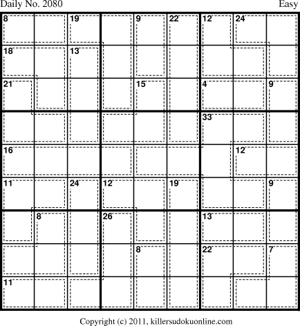 Killer Sudoku for 8/29/2011