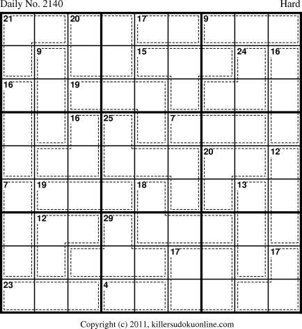 Killer Sudoku for 10/28/2011