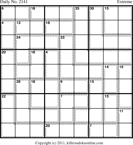 Killer Sudoku for 10/29/2011
