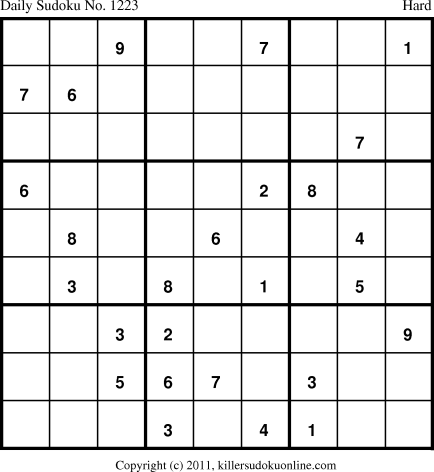 Killer Sudoku for 7/9/2011