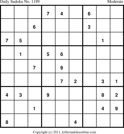 Killer Sudoku for 6/5/2011