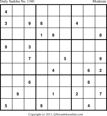 Killer Sudoku for 11/3/2011