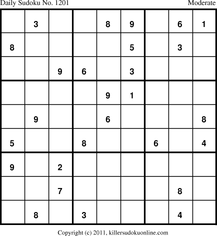 Killer Sudoku for 6/17/2011