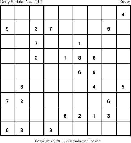 Killer Sudoku for 6/28/2011