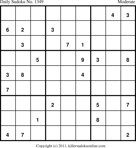 Killer Sudoku for 11/12/2011