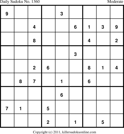 Killer Sudoku for 11/23/2011