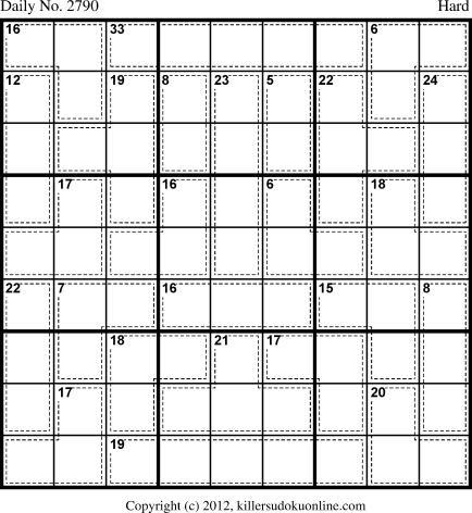 Killer Sudoku for 8/8/2013