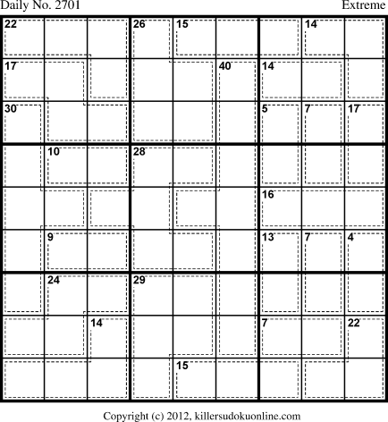 Killer Sudoku for 5/11/2013