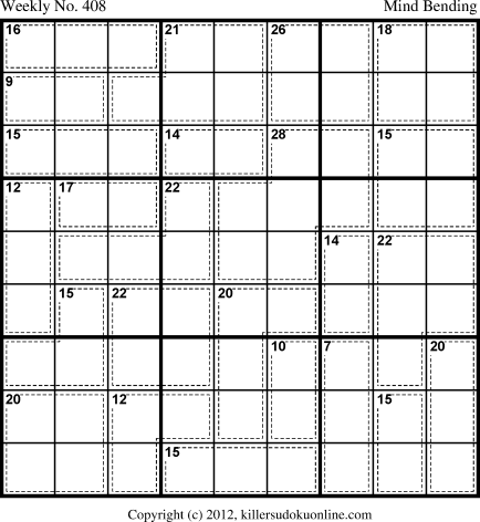 Killer Sudoku for 10/28/2013