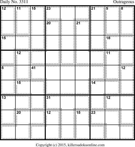 Killer Sudoku for 1/11/2015