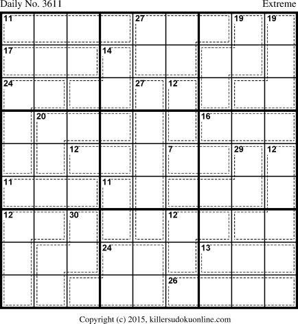 Killer Sudoku for 11/7/2015