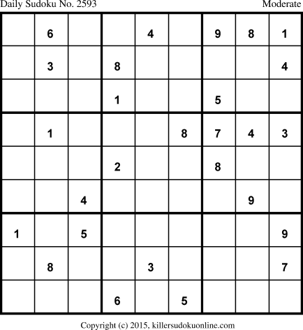 Killer Sudoku for 4/9/2015