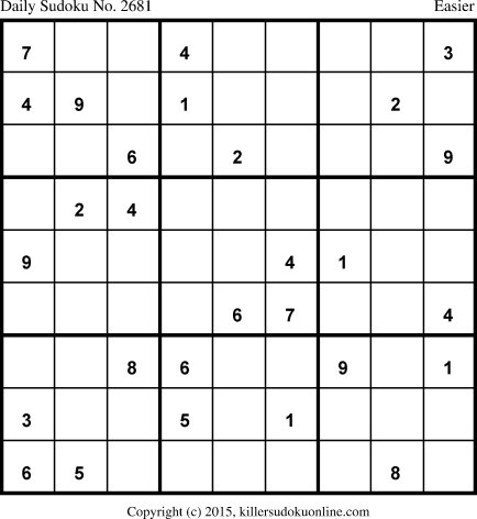 Killer Sudoku for 7/6/2015