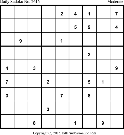 Killer Sudoku for 5/2/2015