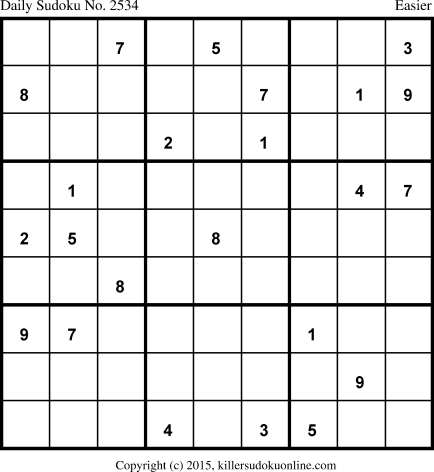 Killer Sudoku for 2/9/2015
