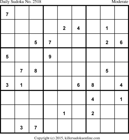 Killer Sudoku for 1/24/2015