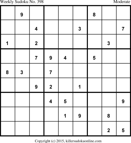 Killer Sudoku for 10/19/2015