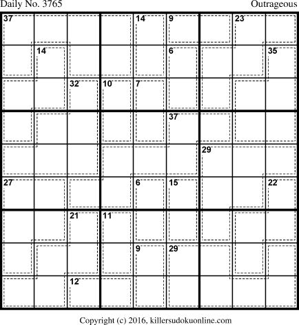 Killer Sudoku for 4/9/2016