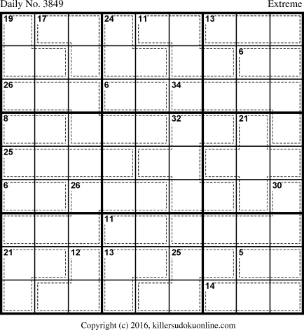 Killer Sudoku for 7/2/2016