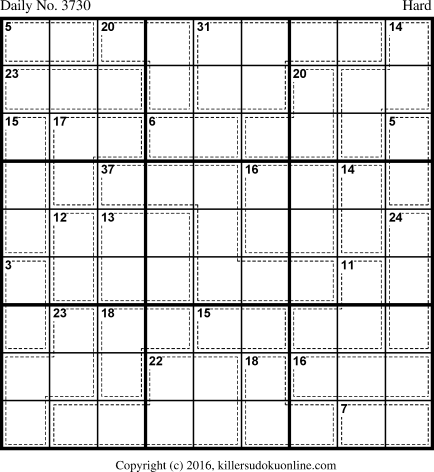 Killer Sudoku for 3/5/2016