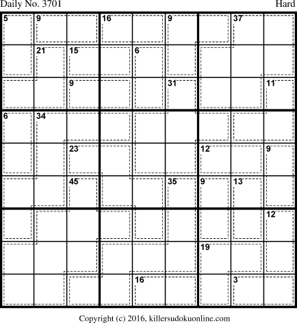 Killer Sudoku for 2/5/2016