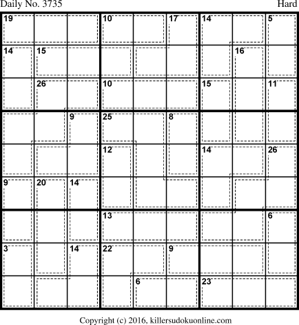 Killer Sudoku for 3/10/2016