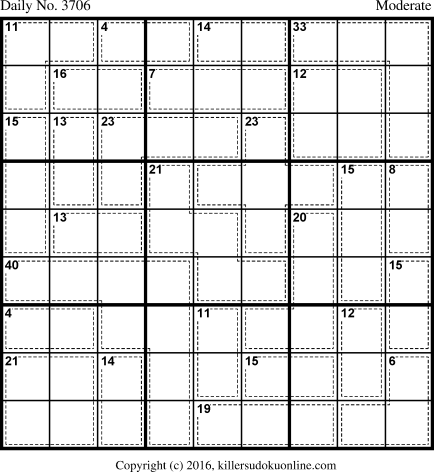 Killer Sudoku for 2/10/2016
