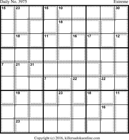 Killer Sudoku for 11/5/2016