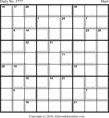 Killer Sudoku for 4/21/2016