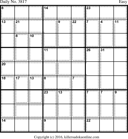 Killer Sudoku for 5/31/2016