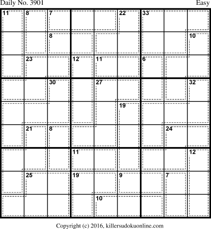Killer Sudoku for 8/23/2016