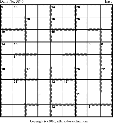 Killer Sudoku for 6/28/2016