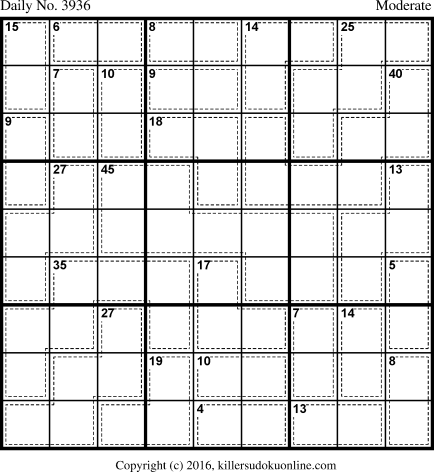 Killer Sudoku for 9/27/2016