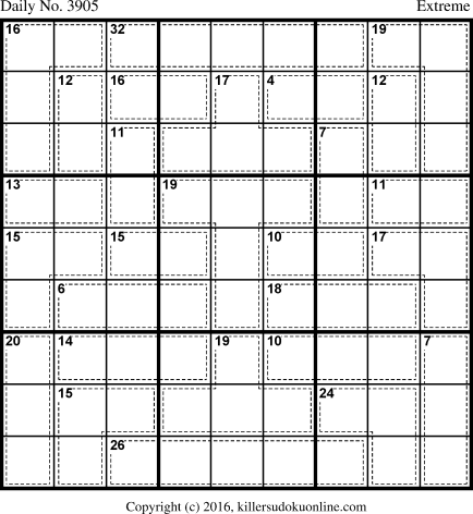 Killer Sudoku for 8/27/2016