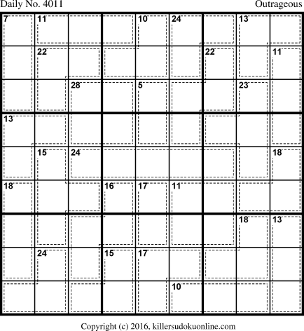 Killer Sudoku for 12/11/2016