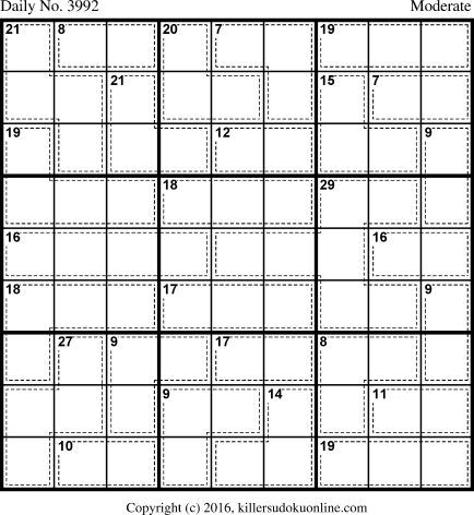 Killer Sudoku for 11/22/2016