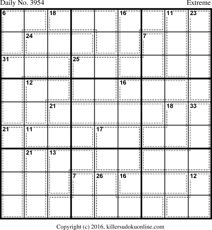 Killer Sudoku for 10/15/2016