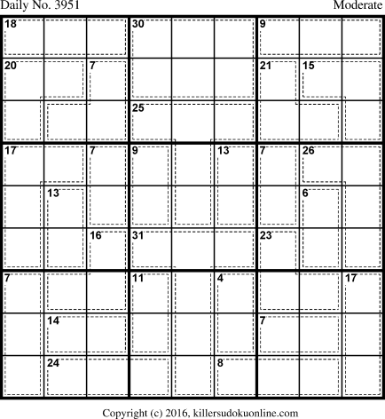 Killer Sudoku for 10/12/2016